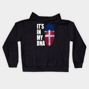 Danish And Nauruan Mix DNA Flag Heritage Kids Hoodie